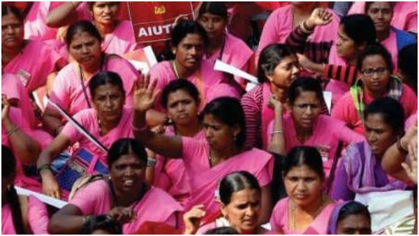 Asha workers protest to pay wages on time in