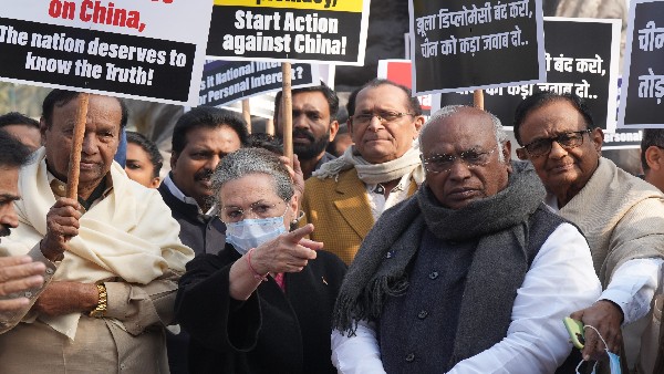 Govt shows 56-inch chest to farmers but it becomes 0.56 inch before China