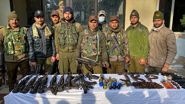 7 AK-47s, Grenades Recovered After 4 Terrorists Killed In Jammu Encounter 