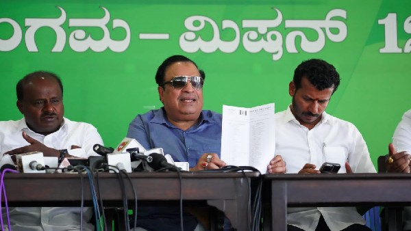 HD Kumaraswamy attack against BJP Leader BL Santosh Karnataka 