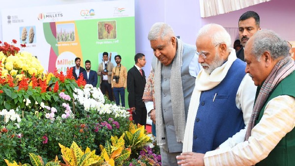 PM Narendra Modi Shares Table With M Kharge At Special Millet Lunch In Parliament 