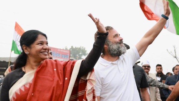DMK leader Kanimozhi Joined Rahul Gandhi in Bharat Jodo Yatra 