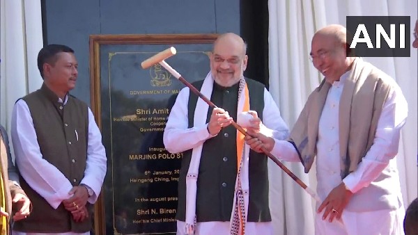 Union minister Amit Shah unveiled a 120 feet tall Marging polo statue in Manipur