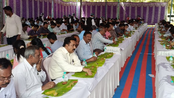 Minister V. Somanna Gave A Grand Lunch For Officers And PDO