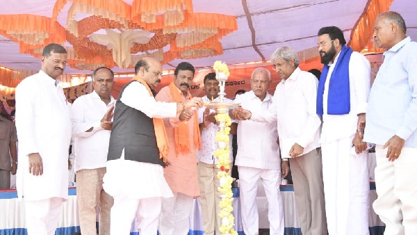 CM Basavaraj Bommai laid the foundation stone for multi-crore projects in his home district Haveri. CM Basavaraj Bommai laid the foundation stone for multi-crore projects in his home district Haveri.