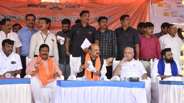 CM Basavaraj Bommai laid the foundation stone for multi-crore projects in his home district Haveri. CM Basavaraj Bommai laid the foundation stone for multi-crore projects in his home district Haveri.