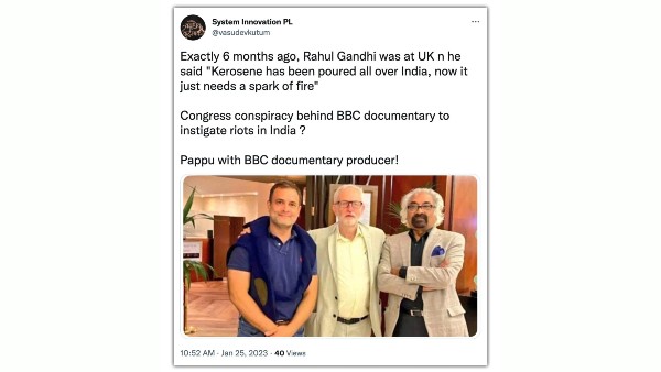 Fact check: Rahul Gandhi photo with producer of BBC documentary on Modi