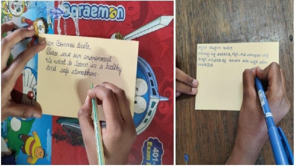 Over 2000 kids writes Post Card to CM Basavaraj Bommai to stop proposed Sankey Flyover