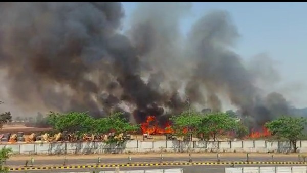 Fire breaks out inside the premises of Hubbali Airport; No causalities Reported