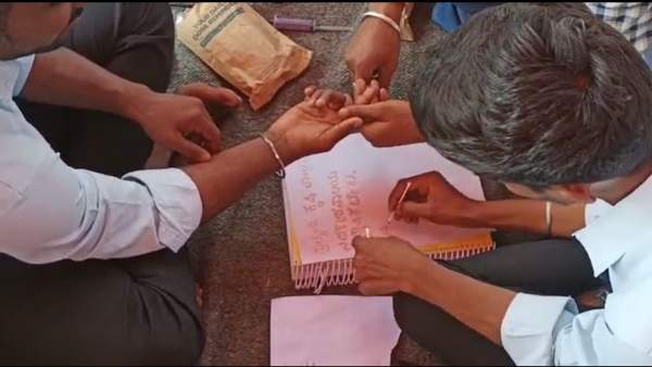 Agriculture students written letter in blood to CM, Minister requesting to fulfill their demand
