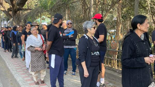 Citizens dress in black, protest against the Sankey flyover project