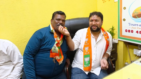 Rowdy Sunil joins BJP: Photos go viral- What did JDS, Congress say through a series of tweets? Rowdy Sunil joins BJP: Photos go viral- What did JDS, Congress say through a series of tweets?