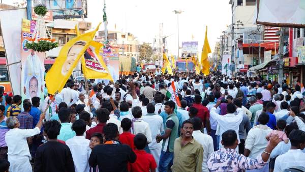 Congress Roadshow At Honnali Assembly Constituency