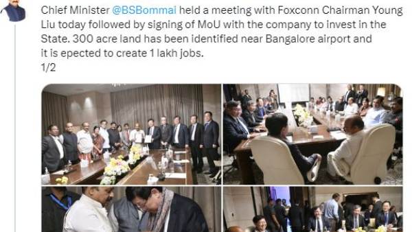 Foxconn promise to work with Karnataka to advance in Bengaluru Project Elephant