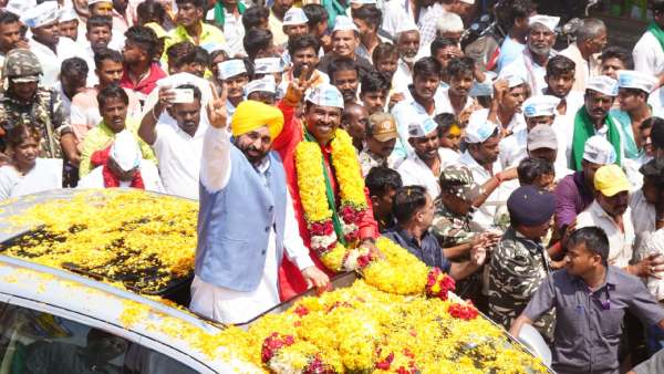 Punjab CM Bhagwant Maan campaigning in Hubballi