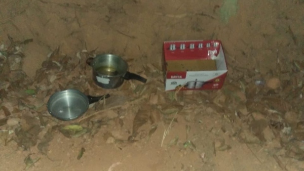 Sringeri MLA T D Rajegowda Supports Distributed Cooker Blast