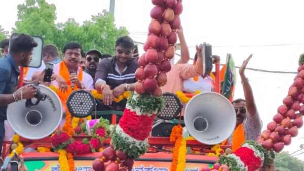 Challenging Star Darshan Campaigned For Bangarpet BJP Candidate M. Narayanswamy 