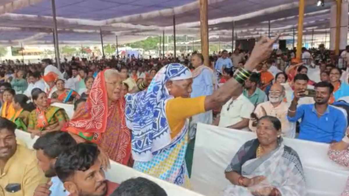 Old women Dance In BJP Election Campaign At Navalgund