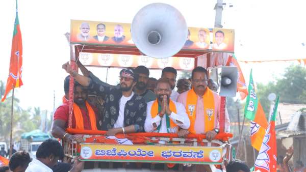 Actor Kiccha Sudeep Election Campaign at Davanagere