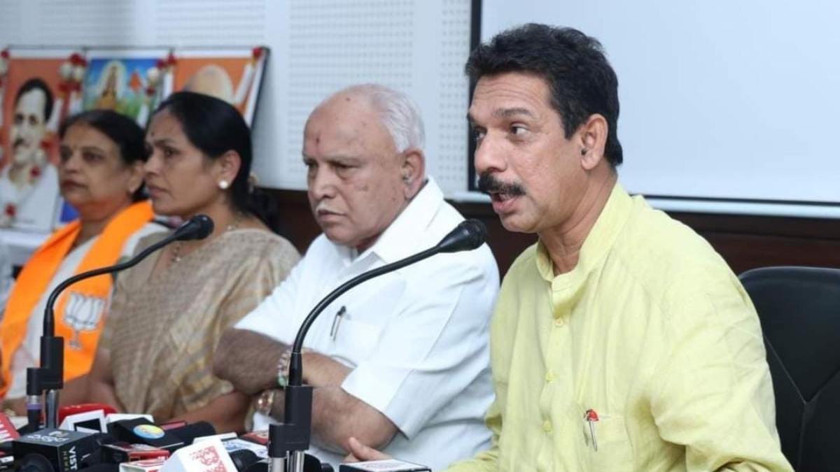 BJP State president Nalin Kumar Kateel Was The Target Of BJP Workers Outrage BJP State president Nalin Kumar Kateel Was The Target Of BJP Workers Outrage