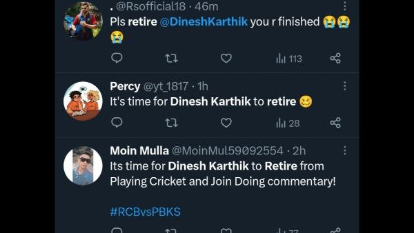 IPL 2023: Netizens urge Dinesh Karthik to announce retirement after his back to back flop knock IPL 2023: Netizens urge Dinesh Karthik to announce retirement after his back to back flop knock