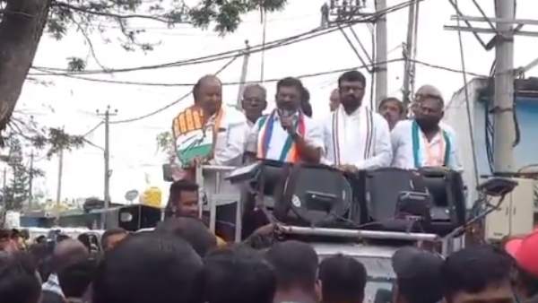 VCK president Thol. Thirumavalavan campaigned for Congress in Bengaluru
