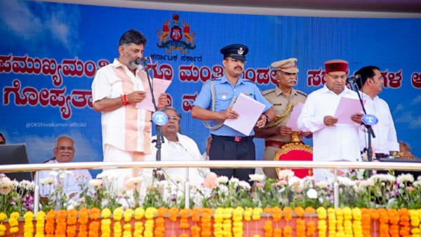 DK Shivakumar bow down to Vidhana Soudha 