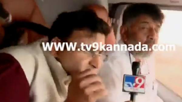 DK Shivakumar helicopter accident video getting viral in social media 