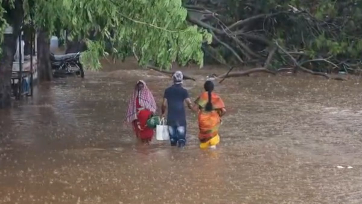 Heavy Rain Accompanied By Strong Winds That Lashed Chitradurga