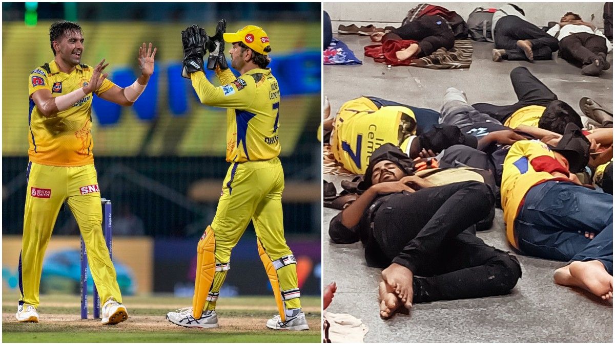 IPL 2023 CSK vs GT: CSK Fans Spotted Sleeping at Railway Station IPL 2023 CSK vs GT: CSK Fans Spotted Sleeping at Railway Station