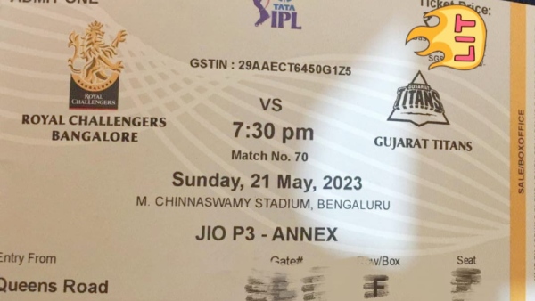 RCB vs GT IPL match tickets RCB vs GT IPL match tickets