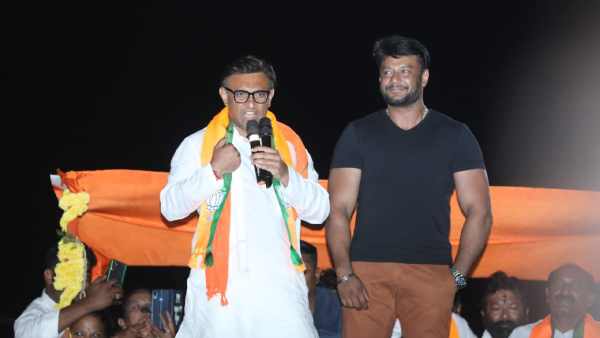 Actor Darshan Election Campaign For Minister Dr. K Sudhakar Actor Darshan Election Campaign For Minister Dr. K Sudhakar