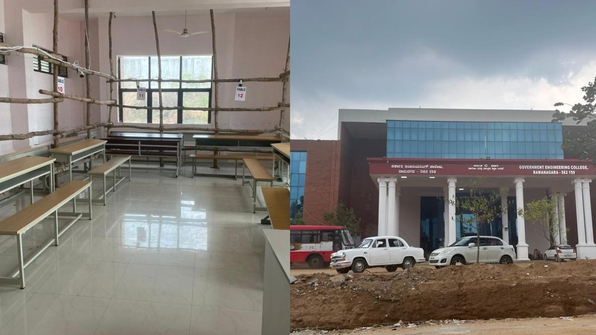 Vote counting center in Ramanagara Vote counting center in Ramanagara