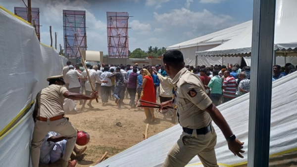 Police Lathi Charge In Abhishek Ambareesh - Aviva Bidapa Beegara Oota