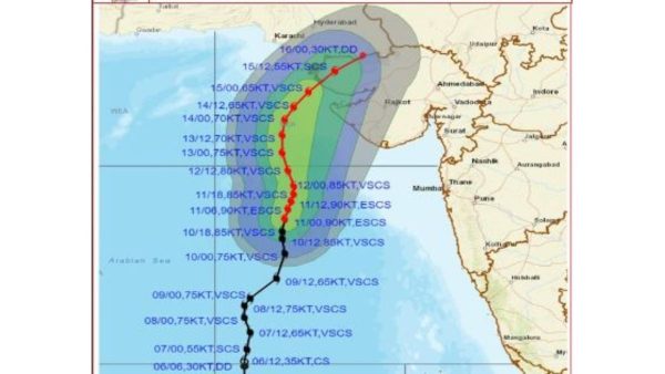Biporjoy Cyclone Extremely Severe In Arabian Sea Of Kutch Of Gujarat And Pakistan Areas. Biporjoy Cyclone Extremely Severe In Arabian Sea Of Kutch Of Gujarat And Pakistan Areas.