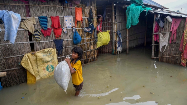 Floods in 10 districts of Assam