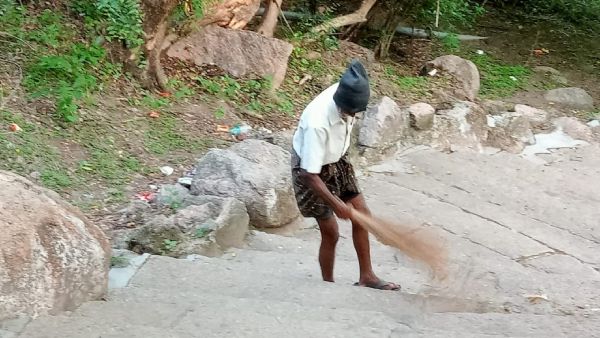 Mahadeva Clean Chamundi Hills Steps