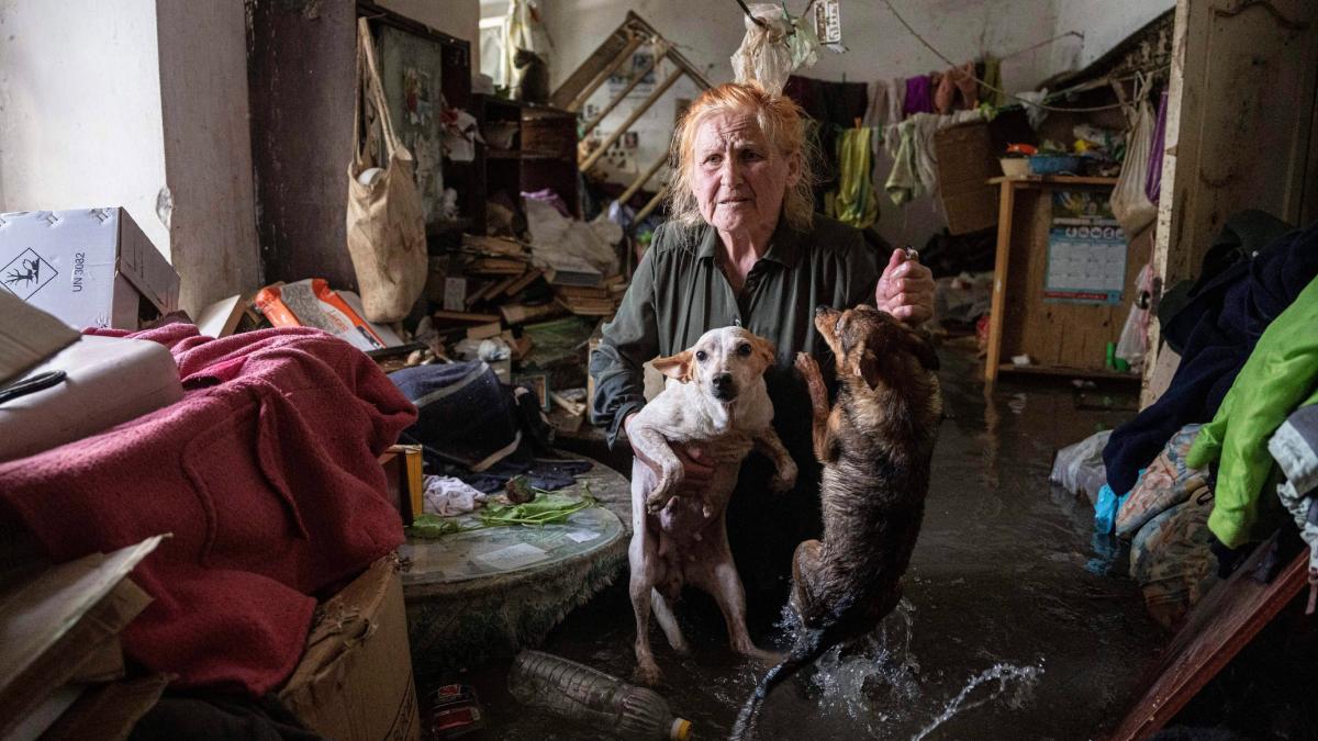 Villagers shifting their house after Kherson dam blast