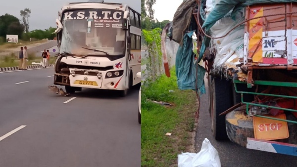 Bengaluru-Mysuru Expressway: Accident between Lorry, Aar and Ksrtc bus near bidadi 