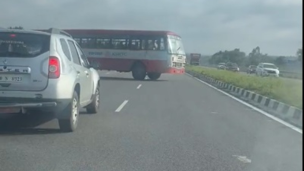 Video: KSRTC bus takes U-turn on Bengaluru-Mysuru Expressway and moves on wrong route 