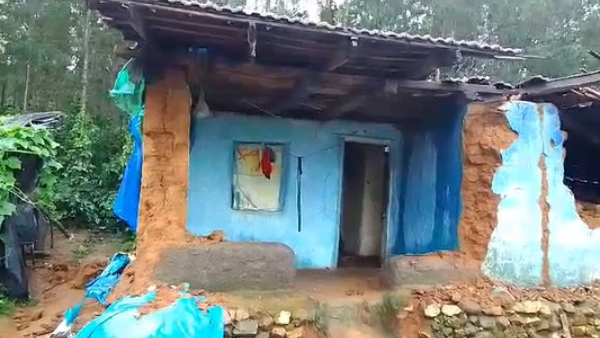 School Wall Collapsed Due To Heavy Rain At Hassan