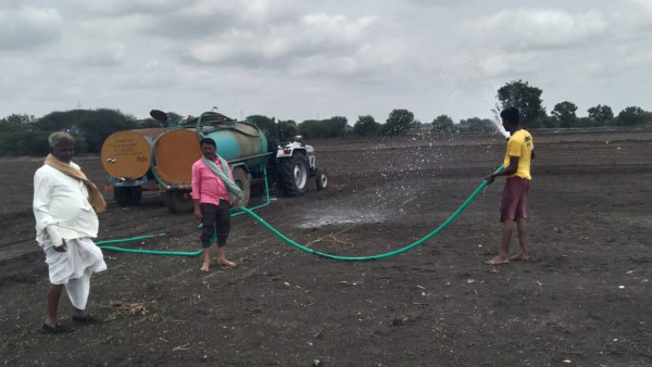 Farmers Using Paid Tanker Water For Agriculture
