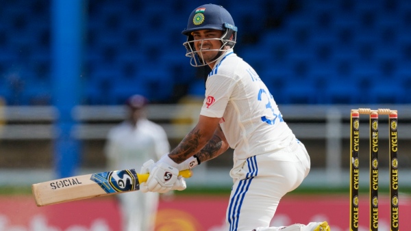  Ind vs WI : Ishan Kishan Scores Maiden Test Fifty Using Rishabh Pants Bat