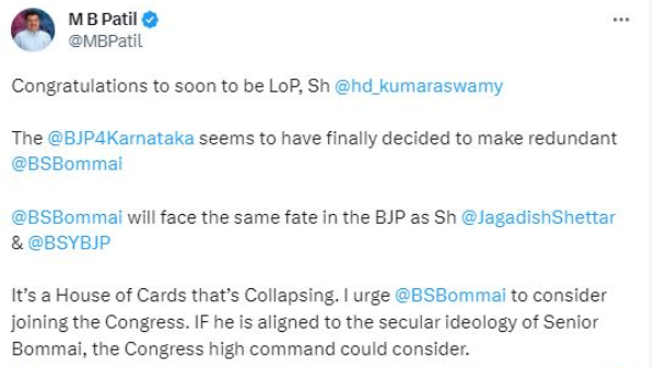Basavaraj Bommai Aligned To Secular Ideology Of Congress High Command Could Consider.