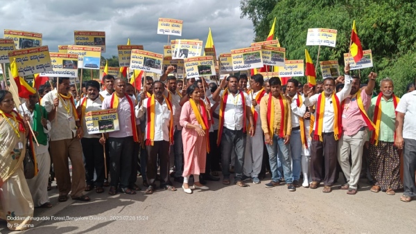 Ramanagara Farmers Protest Against Government For Wild Elephant Problem