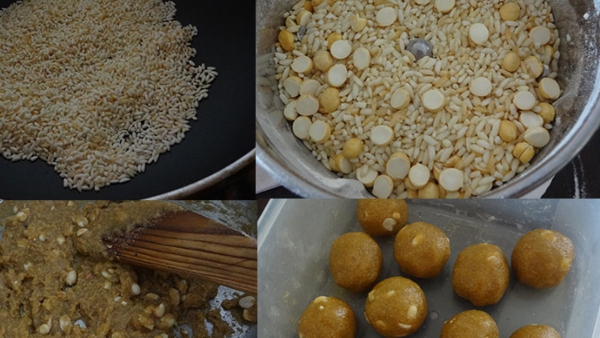 Naga Panchami Dishes: unde, rice tambittu and turmeric leaf pudding