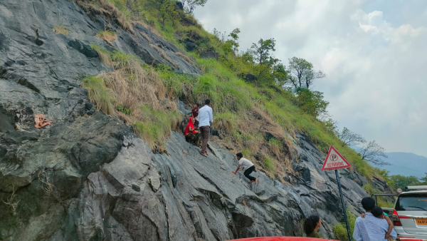 Highway Patrol Police Have Been Deployed At The Charmadi Ghat Waterfall Sites Highway Patrol Police Have Been Deployed At The Charmadi Ghat Waterfall Sites
