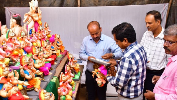 Ganesh Chaturthi 2023: Ganesh idols Made from POP are seiz in Many places of Dharwad