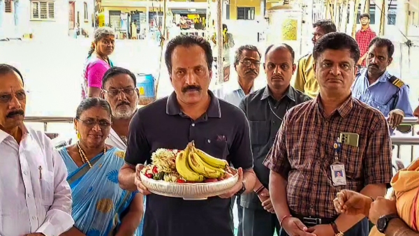 Chairman of ISRO visited Pournamikavu temple and offers prayer after Chandrayaan-3 big success Chairman of ISRO visited Pournamikavu temple and offers prayer after Chandrayaan-3 big success