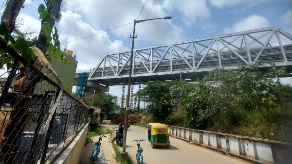 Byappanahalli- KR Pura Metro: BMRCL Conduct Load Testing of Open Web Girder at Benniganahalli